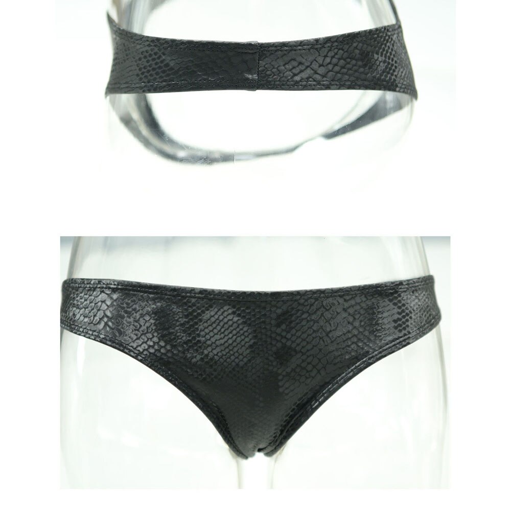 Slip gothique en Faux cuir PU élastique imprimé serpent, String G Tangas, Lingerie Sexy, sous-vêtements pour femmes