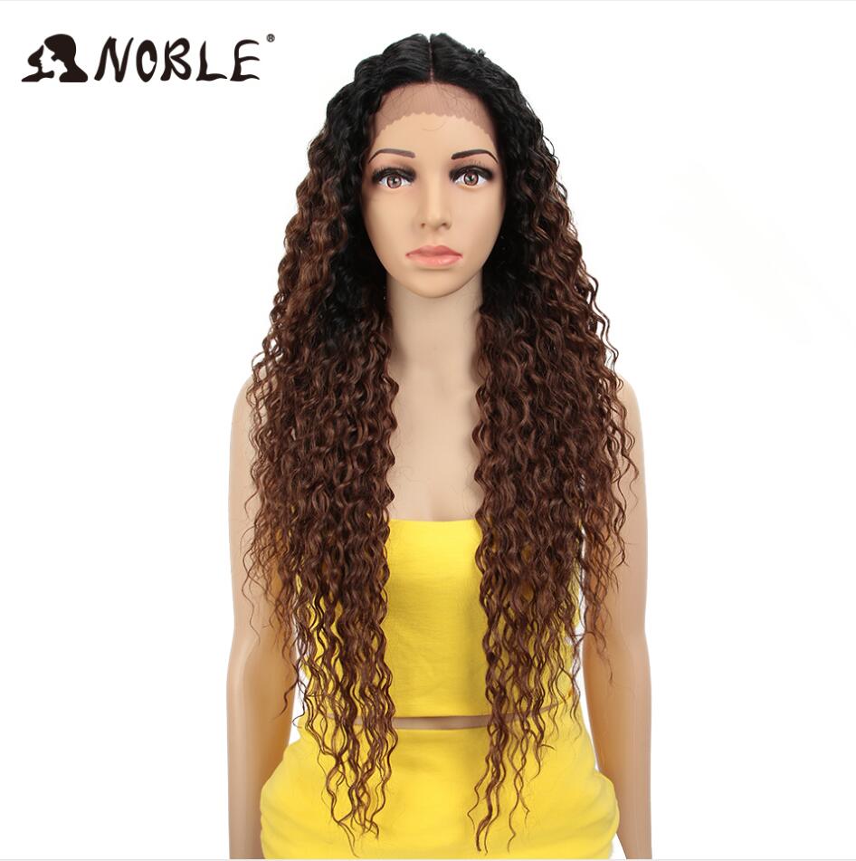 Noble Synthetic Lace Wig Long Wavy Hair 30 Inch Ombre Blonde Wigs For Black Women Blonde Wig Hair Synthetic Lace Wig: TT1B-30