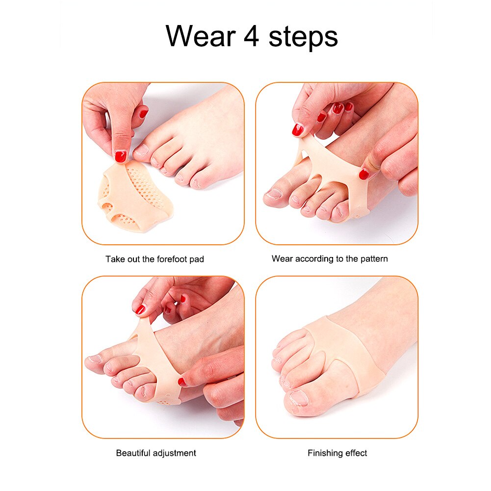 Siliconen Zachte Pads Hoge Hak Schoenen Anti Slip Pads Beschermen Pijnbestrijding Voetverzorging Tool Voorvoet Onzichtbare Gel Inlegzolen
