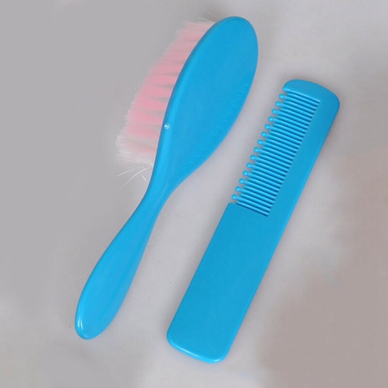 Baby Boys Girls Soft Hair Brush Comb Set 2pcs/Set Newborn Hair Care Product Hair Brush Comb: BL