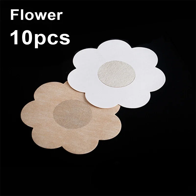 Niet-geweven onzichtbare tepelpasteitjes Borstlift Tape Overlays op BH Stickers Borst Eenmalige tepelhoezen Pads Accessoires: Black