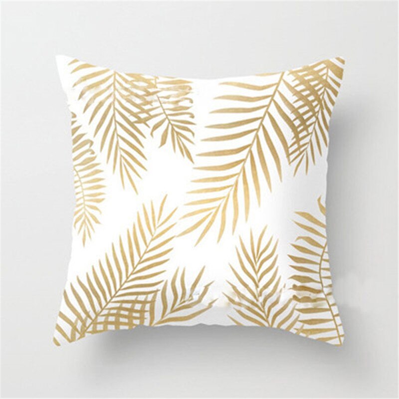 Or brillant imprimé Polyester jeter taie d'oreiller couverture canapé housse de coussin décor à la maison: 1
