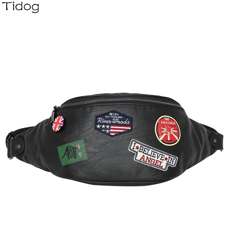 Tidog personalidade distintivo coreano moda peito saco