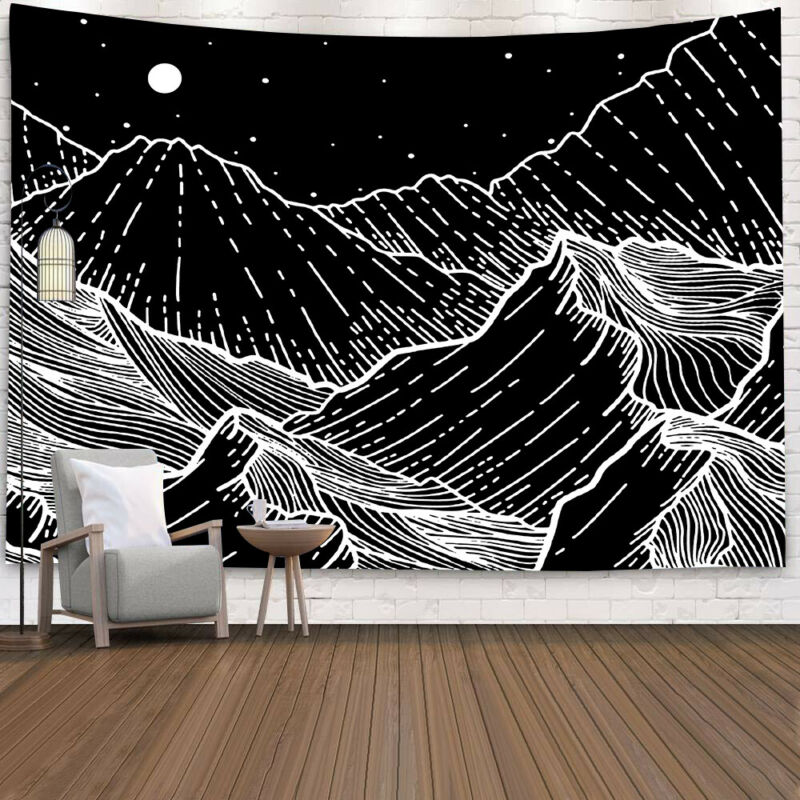 Psychedelic Starry Sky Sun Moon Mandala Tapestry Wall Hanging Celestial Wall Tapestry Hippie Wall Carpets Dorm Decor Tapestry