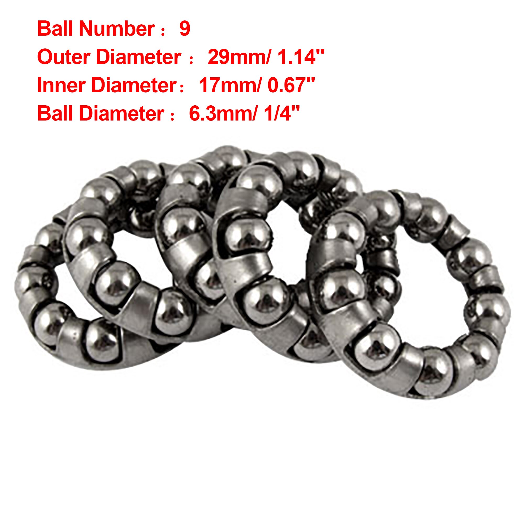 X Autohaux 2/4pcs Bicycle Bearing Replacement Middle Axle Ball Frame Bike Headset Caged Retainer For MTBRoad Bikes: 5pcs