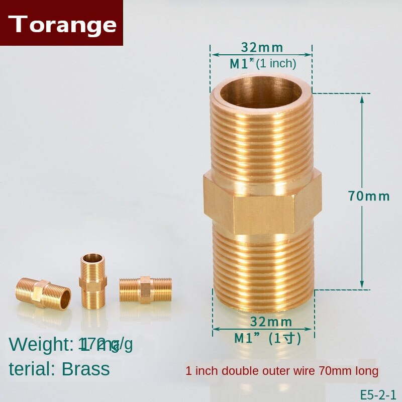 1/2IN double outer wire directly to the wire 3/4IN short wire butt extension long wire inlet fitting 1 inch pipe fittings: 70mm
