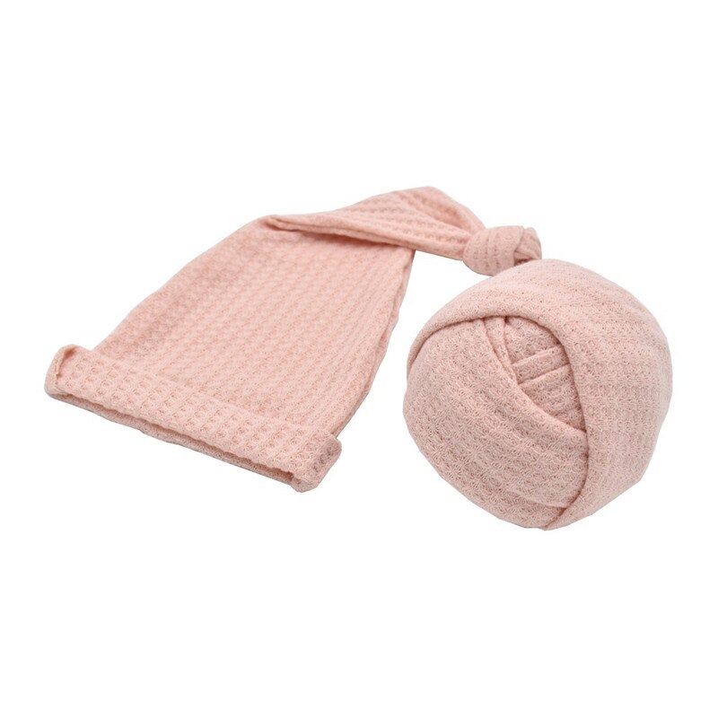 Newborn bonnet photography props,Baby knit fabric wrap with hat full set photography props