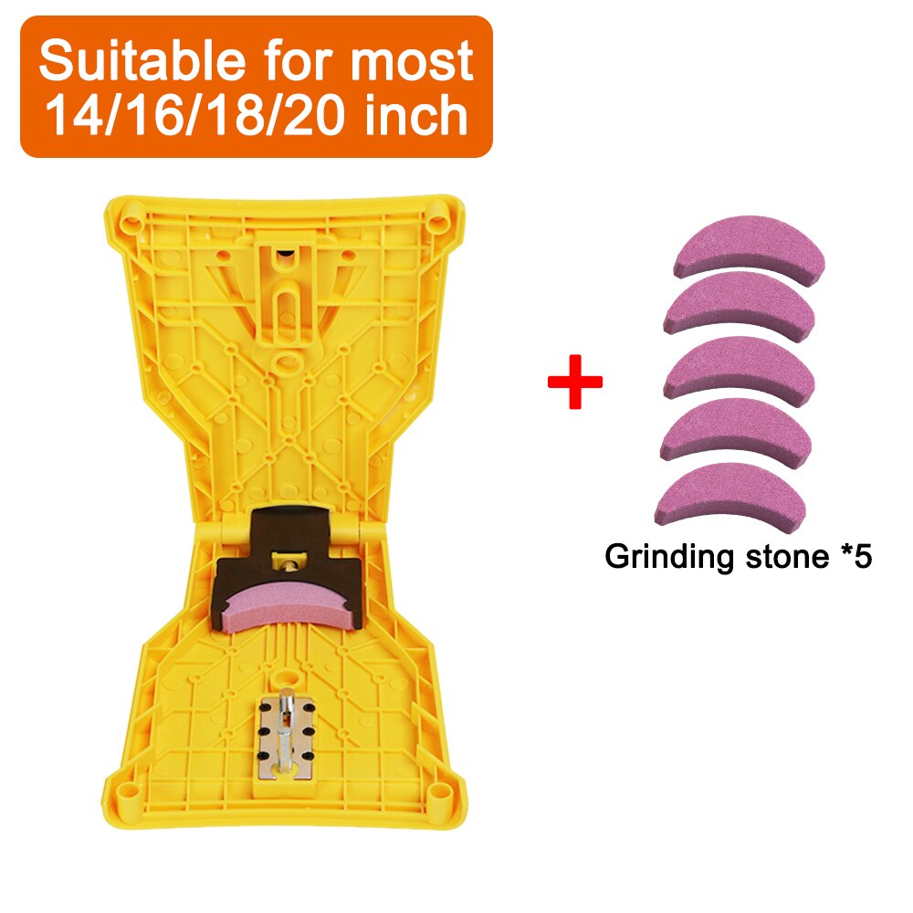 Chainsaw Teeth Sharpener Chainsaw Fast Grinding Chainsaw Chain Sharpener Portable Durable Easy Power Sharp Bar-Mount Whetstone: Standard Yellow Set