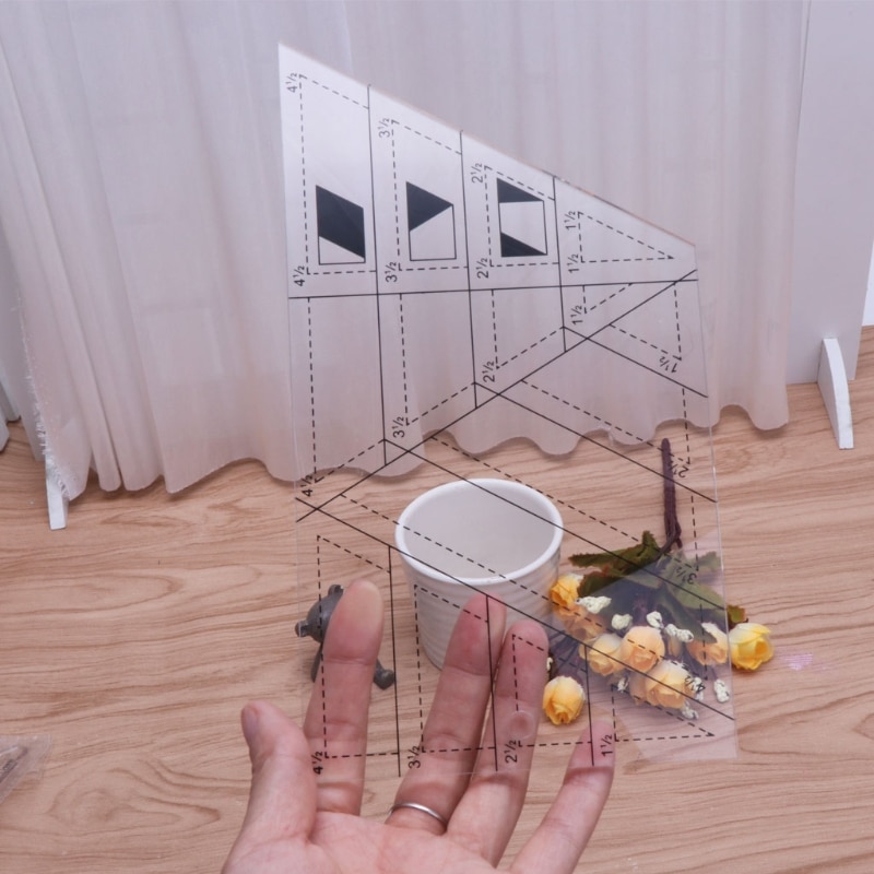 Shape Measure Trapezoid Quilts Plastic Ruler DIY Patchwork Sewing Tools