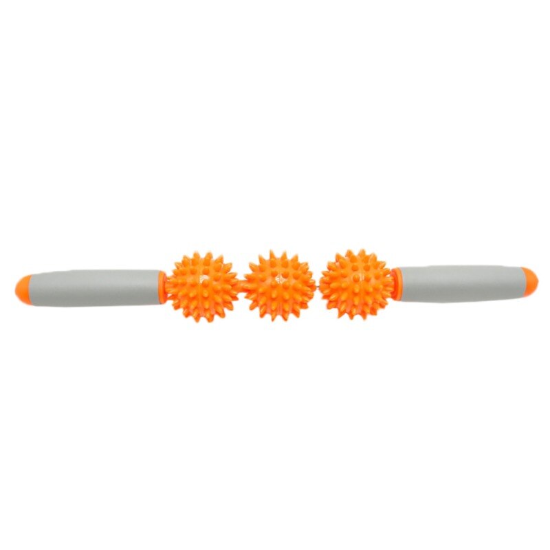 Yoga Spier Massage Roller Hoge Sterkte Stok Fitness Gym Body Taille Been Back Relax Sport Tool Met 3 Punt Spiky ballen