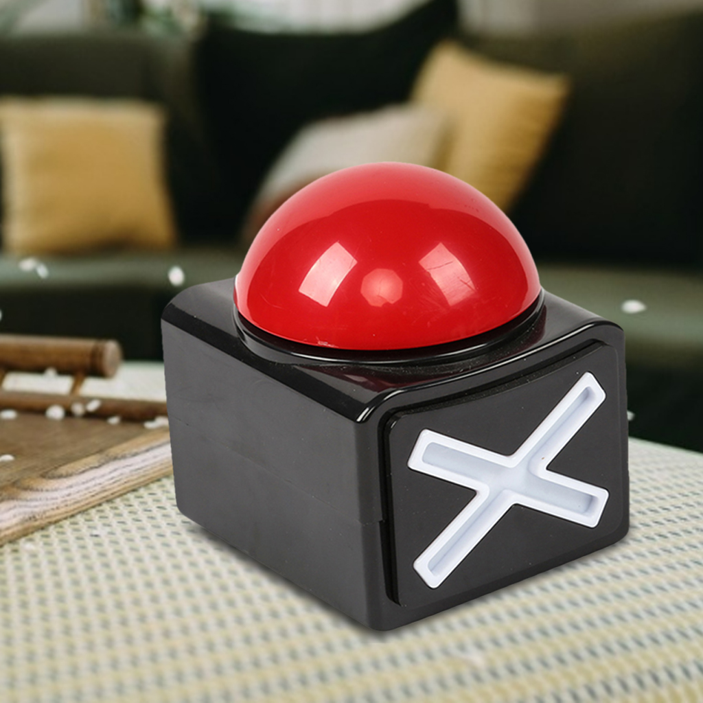 Alarm Button w/ Sound Light Battery Powered Talent Buzzer for Game Show