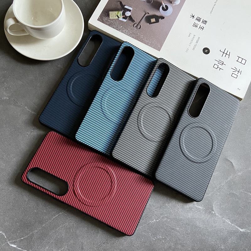 Funda magnética para Sony Xperia 1 10 5 Pro Ace VI V IV III, funda de fibra de carbono suave de TPU para Magsafe Charge, Fundas antigolpes