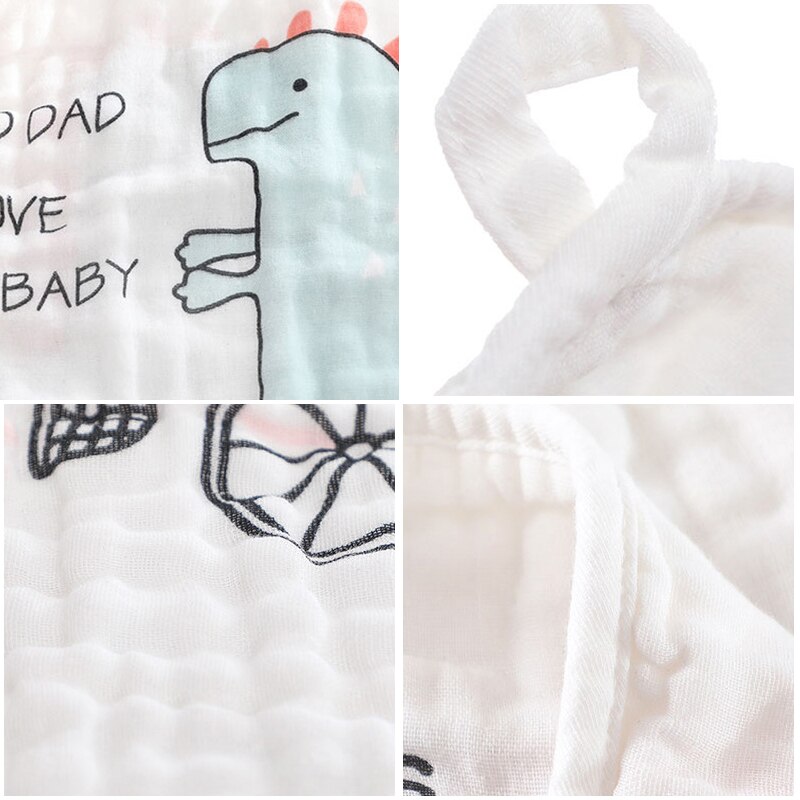 5 st/lot 100%  fyrkantig bomullshandduk muslin babyprylar för nyfödda gasväv babyservetter tvätta trasor babyhandduk och tvättlappar