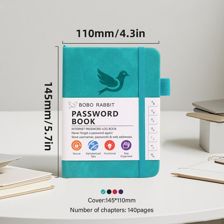 Password Book with Alphabetical tabs,Internet Address Organizer, Logbook Password Keeper for Website Logins, Book Keeper: WHITE