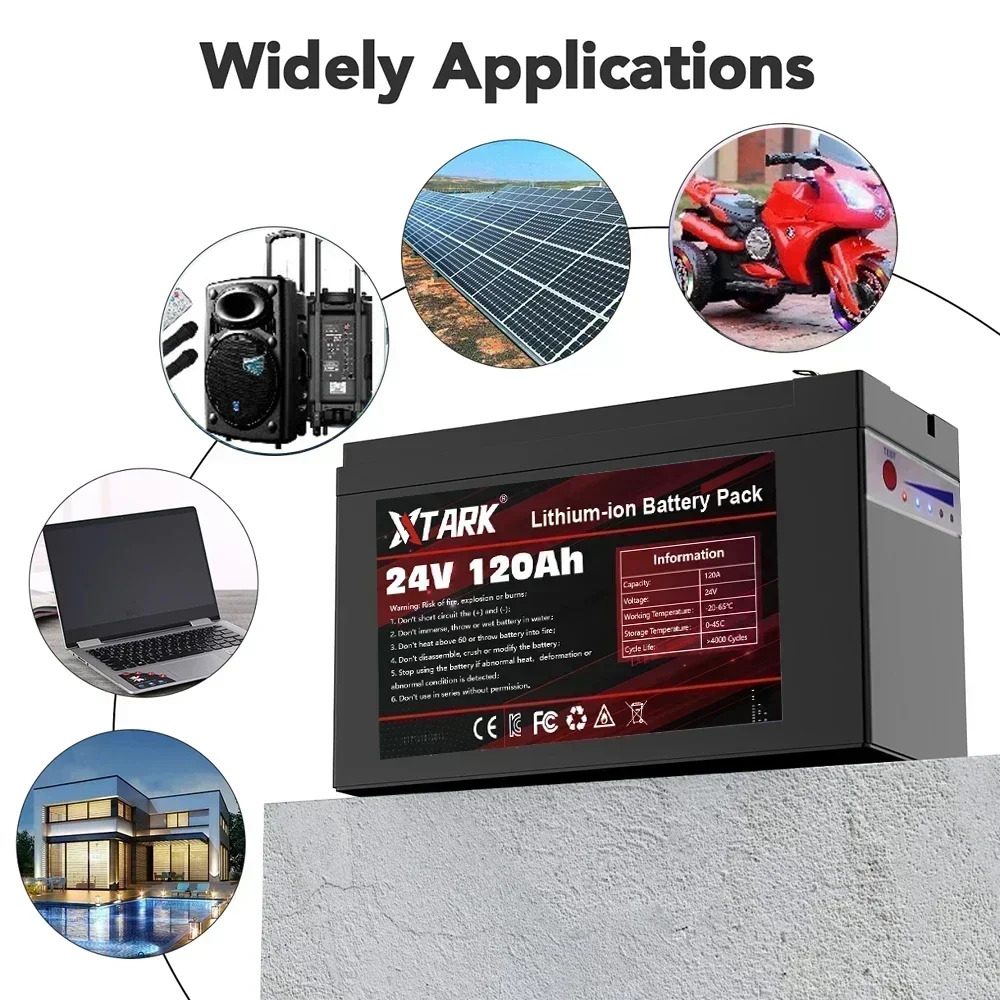NEW2025 18650 3S6P 24V 120Ah Lithium Battery Pack,Built-in 30A BMS,For Solar Energy Electric Vehicle Li-ion Battery+12.6V Ch