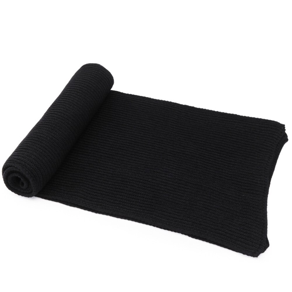 Hommes hiver coréen couleur unie tricoté écharpe de noir gris épaissi foulards pour les hommes