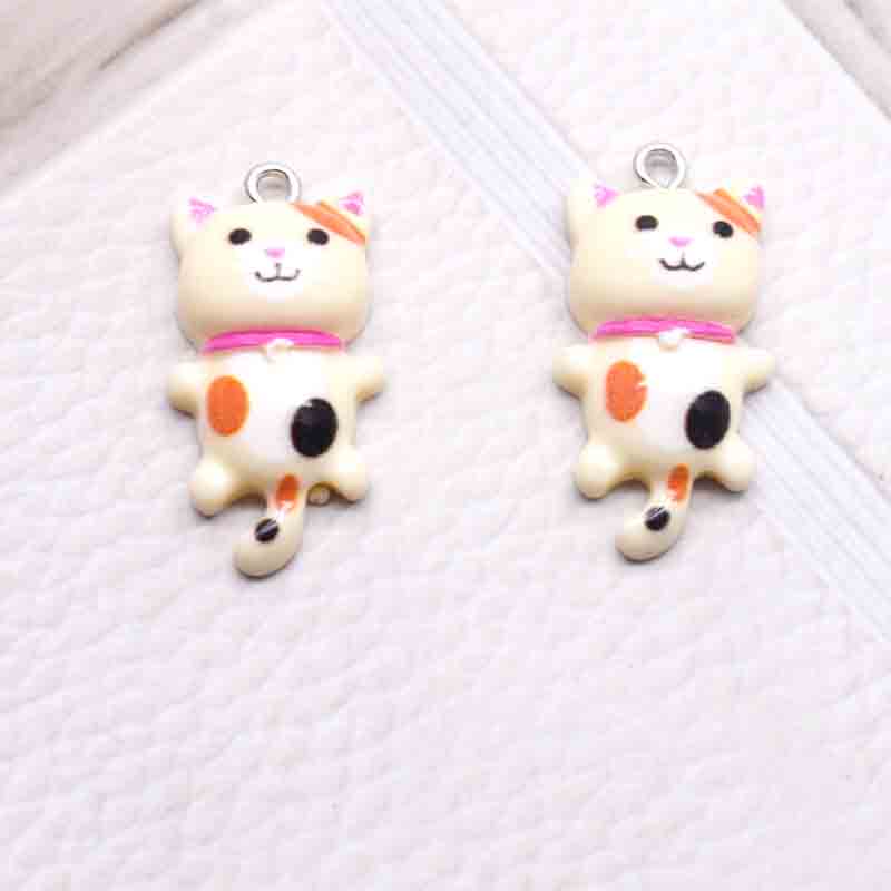10pcs 15*29mm Cute Cat Flat Back Charms For Pendant DIY Earrings Necklace Jewelry Accessories Finding: VIOLET