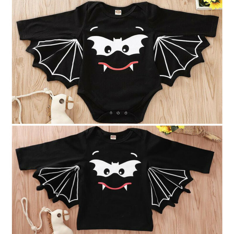 1-5Y Baby Mädchen Jungen Langarm Halloween Bat Kleidung Strampler T-Shirt Outfits Frühling Neuheit Cartoon Bat Kinder Tops T-Shirt