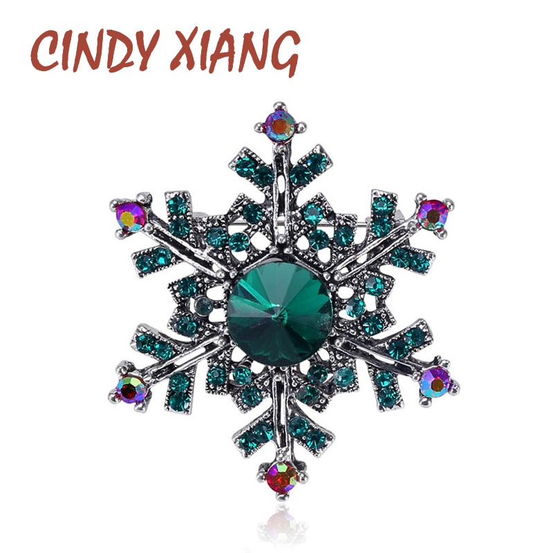 Cindy Xiang Kristal Blauwe Kleur Sneeuwvlok Broches Voor Vrouwen Vintage Broche Pin