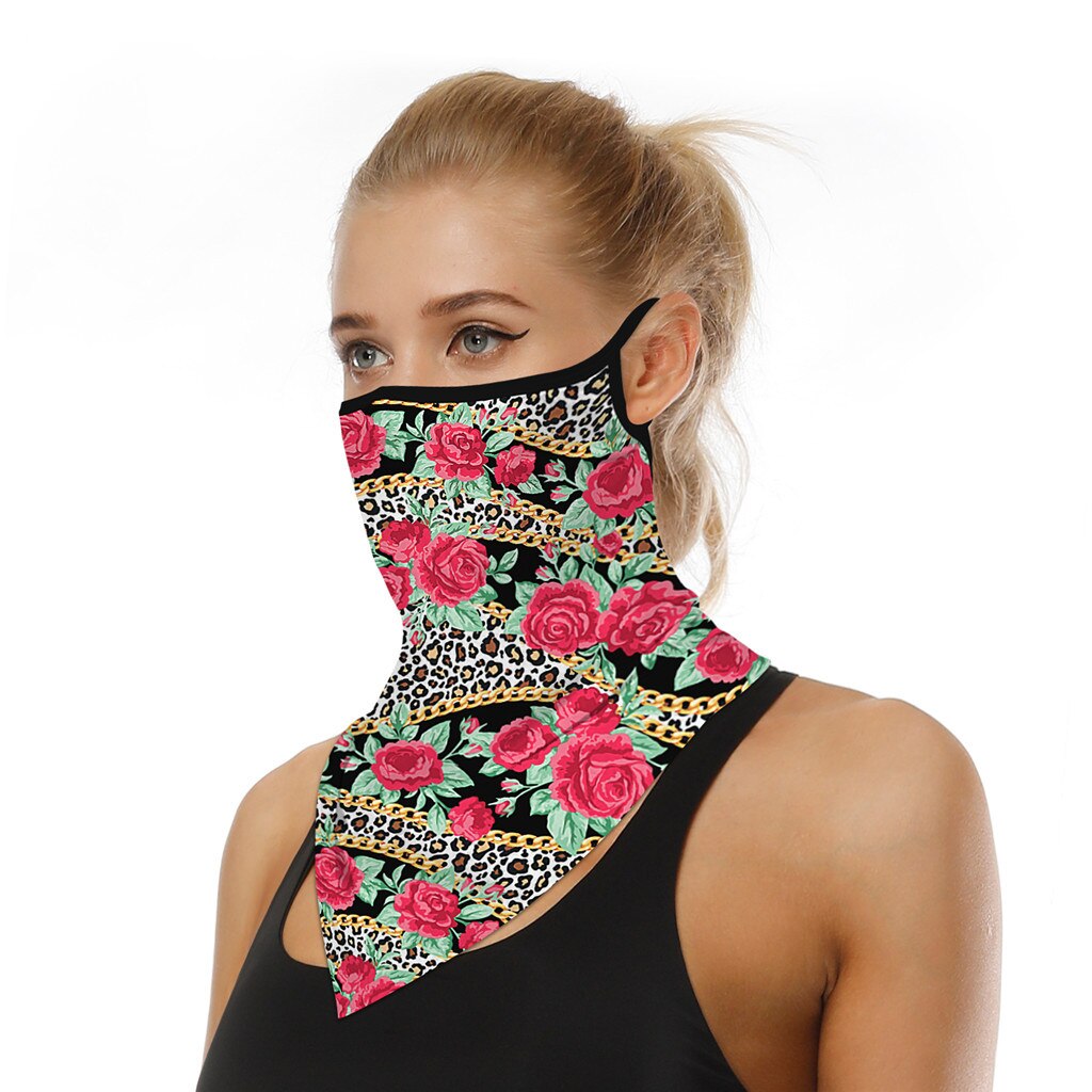25# Outdoor Print Seamless Magic Scarf Ear Hook Sports Scarf Neck Tube Face Dust Riding Bandana Uv Protection Neck Gaiter: C