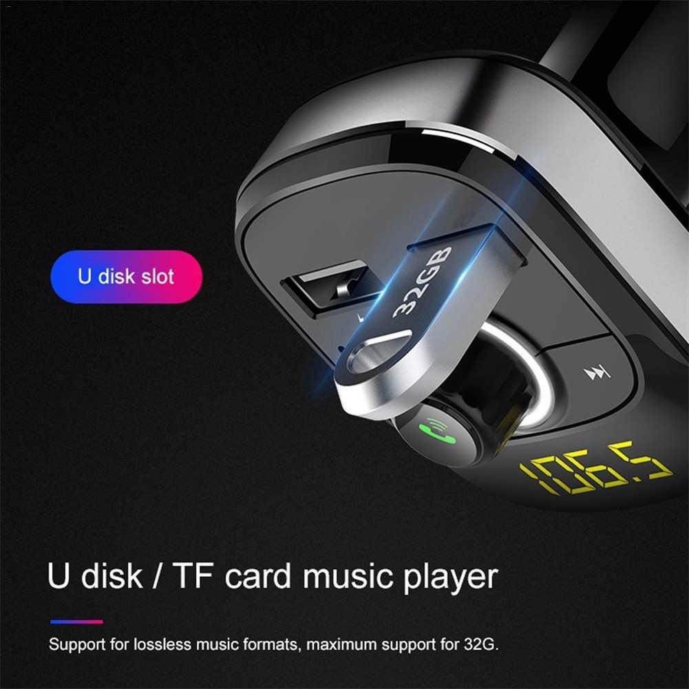 Fm modulator bil  mp3 spiller bluetooth fm sender kit håndfri 3.1a dual usb bil type-c lader: Mp3