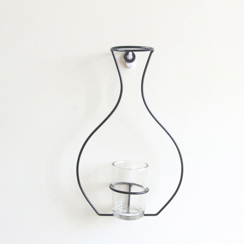Nordic Style Iron Frame Vase Wall Mount Plant Dried Flower Rack Bottle DIY Shelf Flower Pot Holder Home Storage Rack Display: typeA