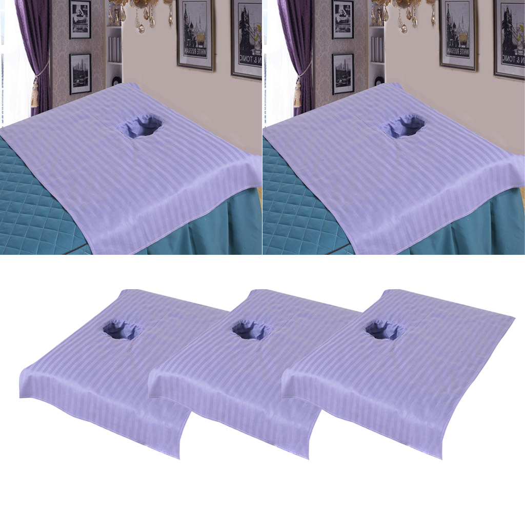 3Pcs Gezicht Gat Cover Spa Massage Laken Sectionele 50x80cm: Lilac
