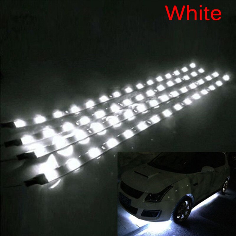 6 Stuks Waterdichte Dc 12V Motor Led Strip Smd Underbody Decoratieve Strip Licht Voor Auto Motorfiets Mooie Decoratieve Zachte lichten: white  light  30cm