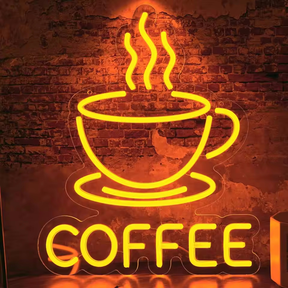 Neonskylt för kaffe kafé neon led-skylt för café cafeteria restaurang lysande företagsskyltar hemväggdekorationer lampor: Rgb / 7w