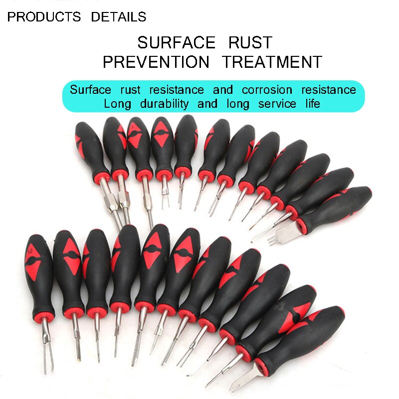 23 Pcs Universal Automotive Terminal Release Tool Set Removal Tools Car Power Cord Pressure Clip Pin Extractor Kit