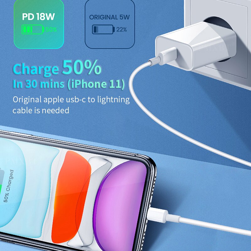 20w 18w usb c-lader voor iphone 12 pro max 11 xs xr snellader type c  qc 3.0 on xiaomi snellader voor mobiele telefoon