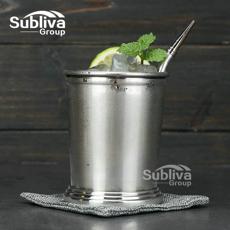 Mint julep krus cocktail krus i rustfrit stål blandede drinks krus martini mojito drink bar fest øl krus: Sølv