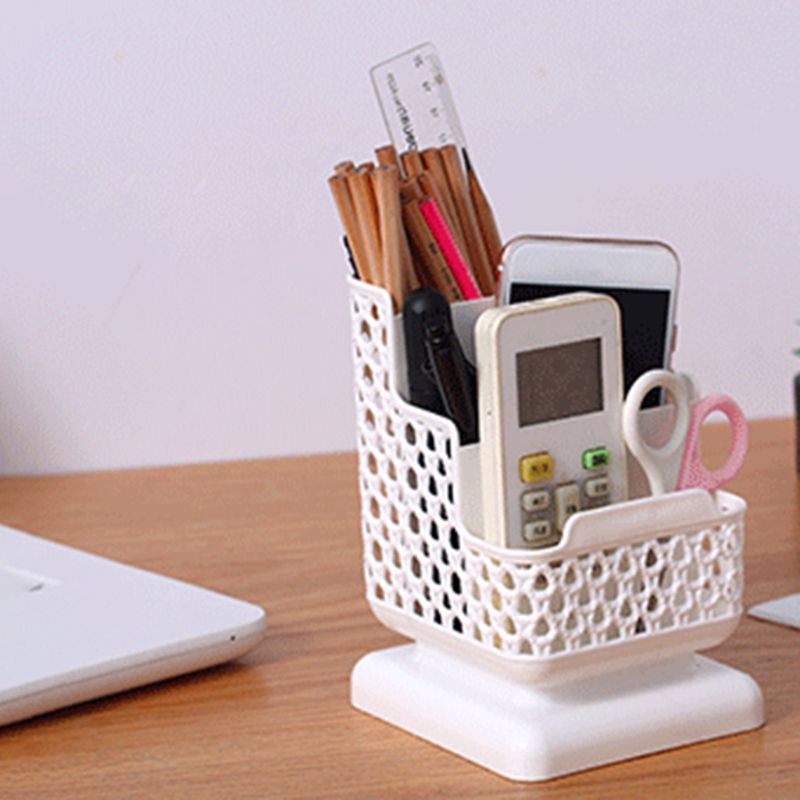 lapicero de plástico de ratán, lapicero multifuncional hueco para escritorio, papelería de oficina, cubo, contenedor de lápices, estuche de almacenamiento
