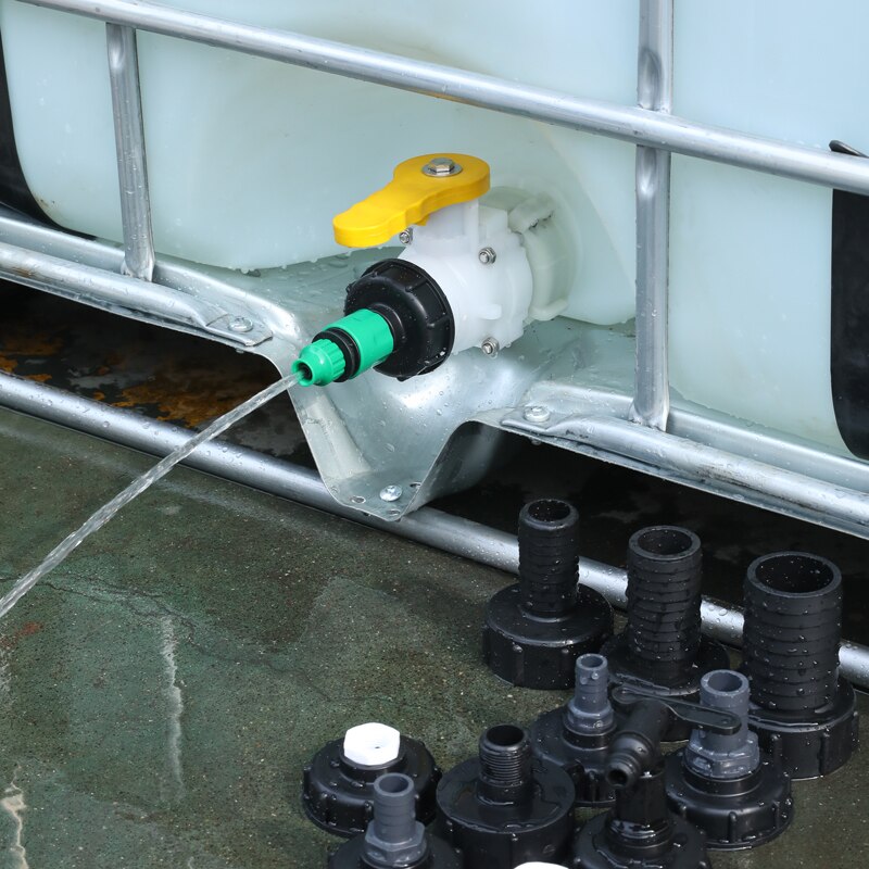 S60*6 IBC tank adapter plastic Garden Tap Valve Irrigation Connector water tank fittings