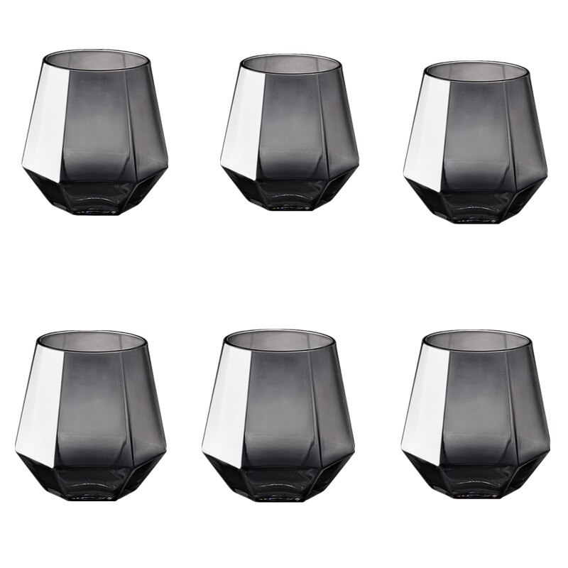 Glass Drain Rack Light Luxury Household Water Cup Rack Living Room Cup Storage Rack Iron Upside Down Shelf Dish Drying Rack: Grey Cup 6PCS