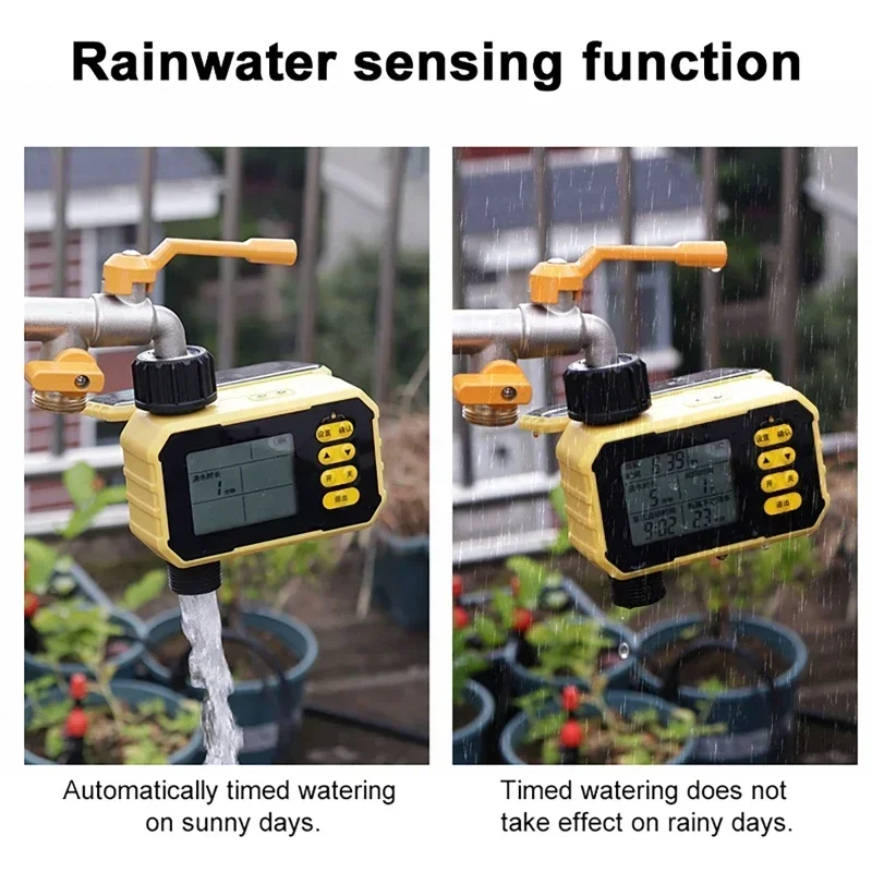 Intelligent Irrigation Watering Timer Auto Water Saving Solar Irrigation Controller Garden Lawn Plant Solar Timer