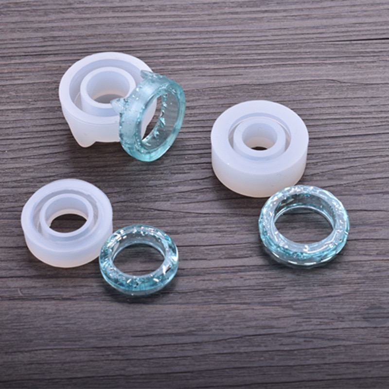 3pc katt diamant platt formad ring hängande diy silikonform diy fyllning epoxiharts för smycken gör harts formar