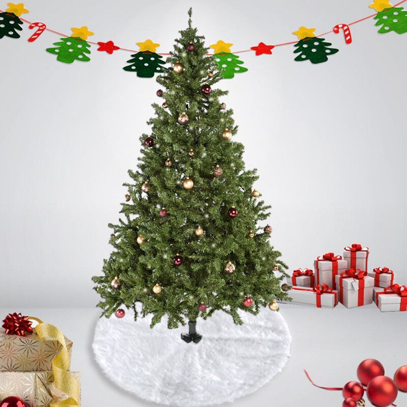 Tapis en peluche blanc en fourrure pour sapin de noël, décorations pour la maison, jupes, nouvel an, , 1 pièce