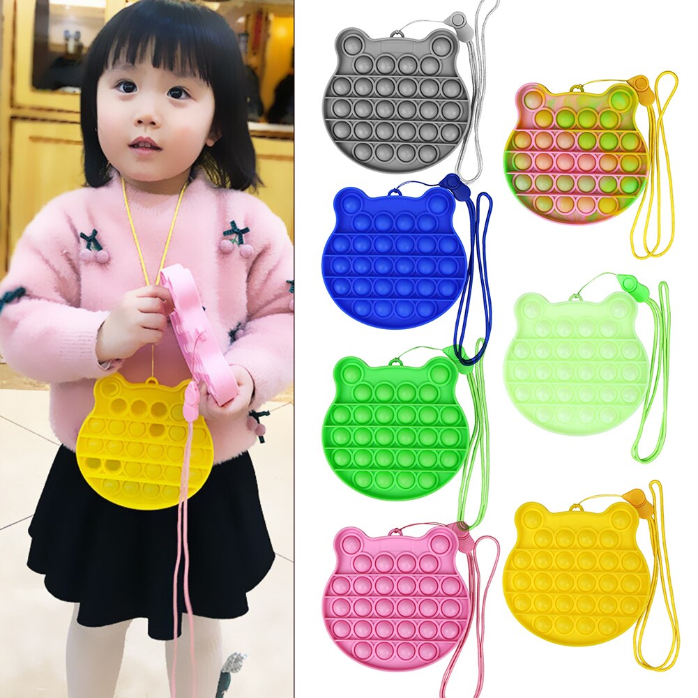 Children Fun Pressure Reduction Toy Autism Special Needs Push Pop Bubble Silicone Stress Reliever Sensory Fidget Toy