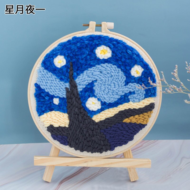 Kit de broderie pour débutants, matériel de bricolage , paquet de matériel de broderie, Kit de poinçons à l'aiguille, fournitures de broderie artisanale: SkyMoon1