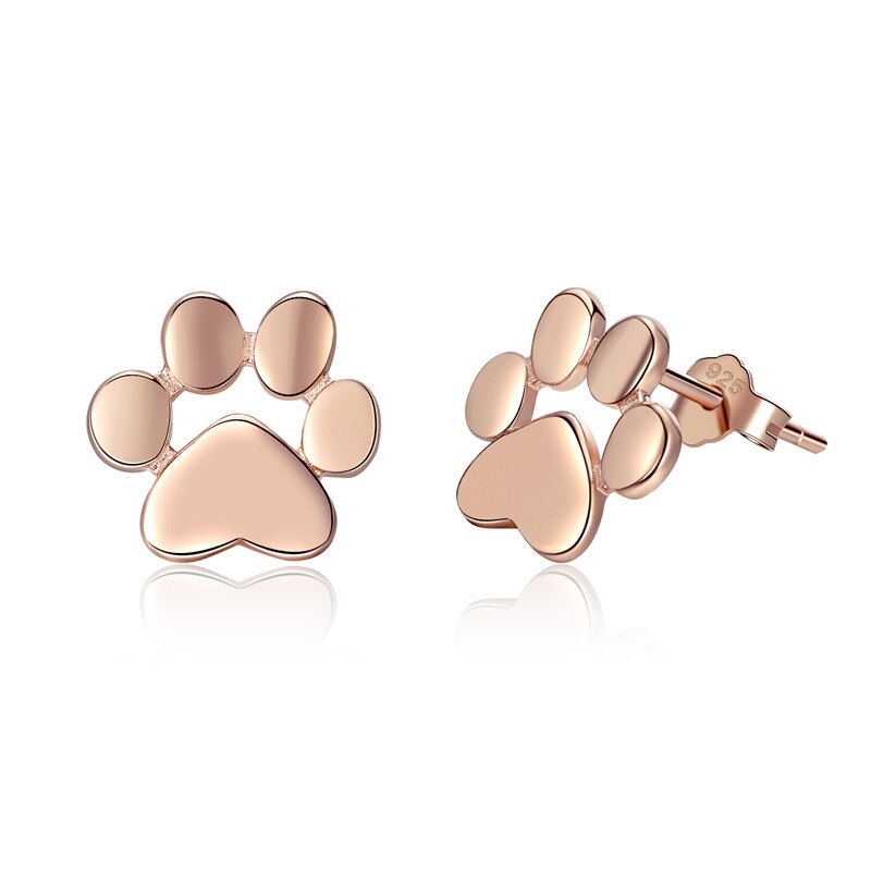 Wostu Real 925 Sterling Zilver Leuke Hond Voetafdrukken Tiny Stud Oorbellen Voor Vrouwen Party S925 Zilveren Sieraden CQE407: CQE407-3