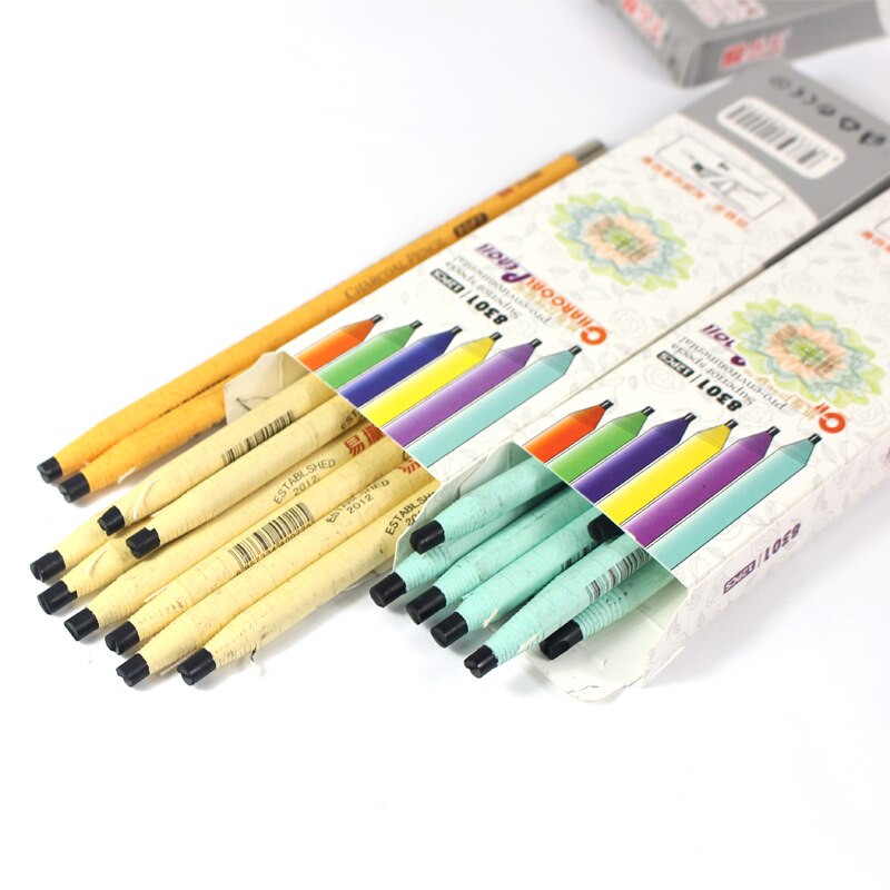12pcs/set Profession Sketching Drawing Artist Pencil Pull line Paper Charcoal Pencils Painting Stationery Soft Pens