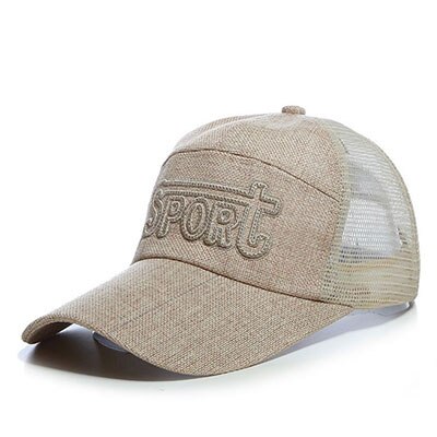 Stijl lente mesh snapback brief baseball pet snel drogende zomer zonnehoed ademende chapeu casual mesh: Beige sport