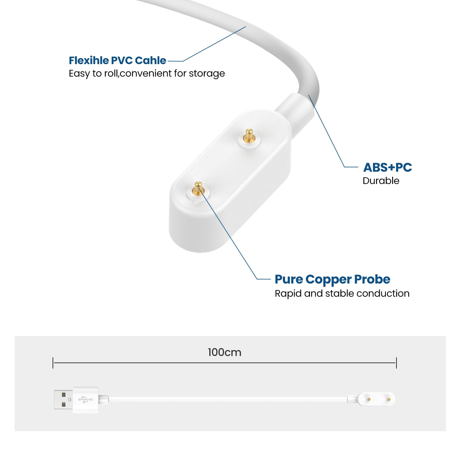 Cable de carga del cargador Honor Band 9 para Huawei Band 10/Watch Fit3/ Fit 2/ Fit Mini/ Band 6 / Band 7/Band 8 cargador tipo C
