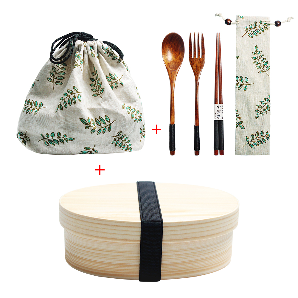 Wooden Lunch Box Kit Japan Style Bento Box for Kids Sushi Container 1Layer Tableware Student Wooden Lunch Box with Compartments: 8