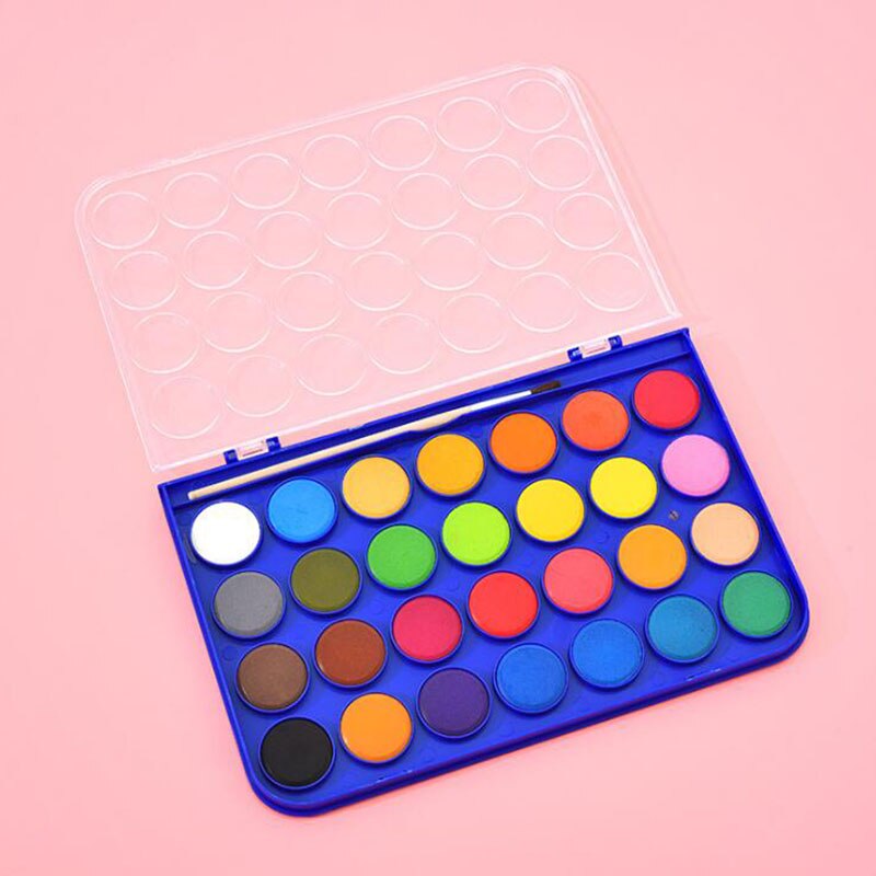 12/16/28 Kleuren Solid Aquarel Schildert Met Schilderen Borstel Voor Kinderen Diy Art Schilderij Tekening Gereedschap Set