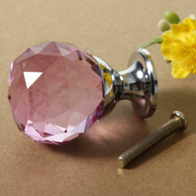 Rund 30mm diamant kristall glasdörr lådskåp garderob draghandtag rattar möbelhandtag