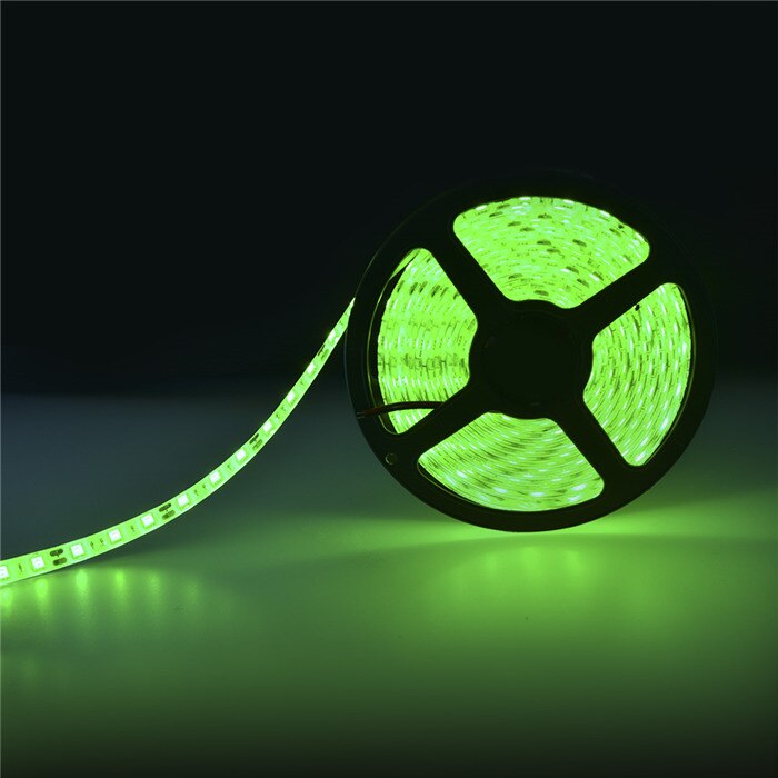 DC 12V 5M Waterproof LED Strip SMD5050 5050 RGB 60LEDs/M Flexible Light 5050 LED Strip RGB White/Warm White/Pink/Blue/Green/Red: Green
