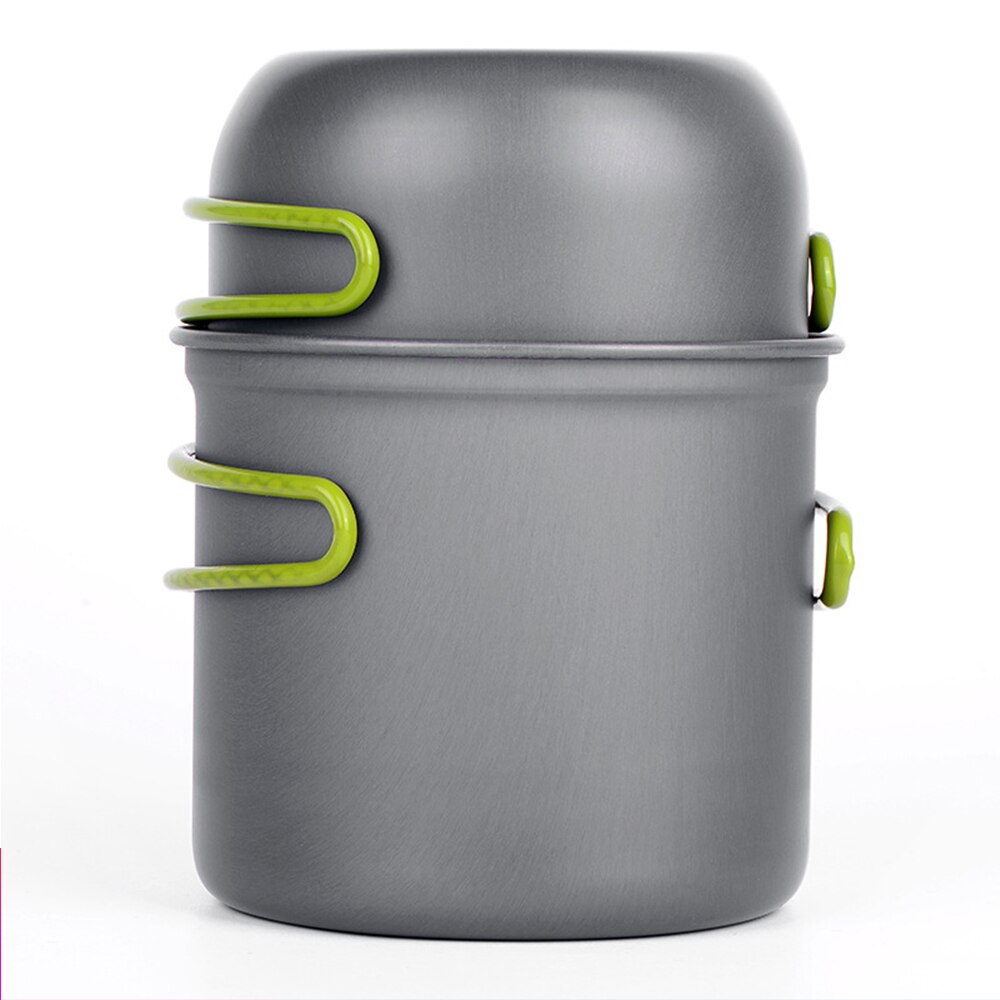 Aluminum Alloy Outdoor Tableware Foldable Camping Cookware Set with Pot Pan for Hiking Picnic Backpacking 1-2 persons Utensils