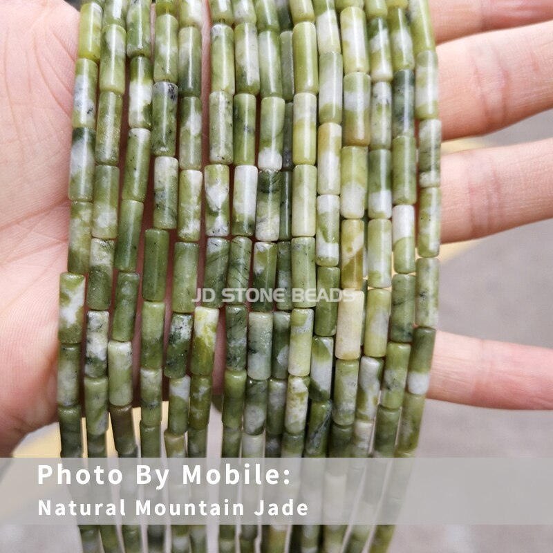 JD stone beads Natural mixed stone Tube beads with hole YELLOW TURQUIOSE YELLOW JADE square beads for accessory: Mountain Jade